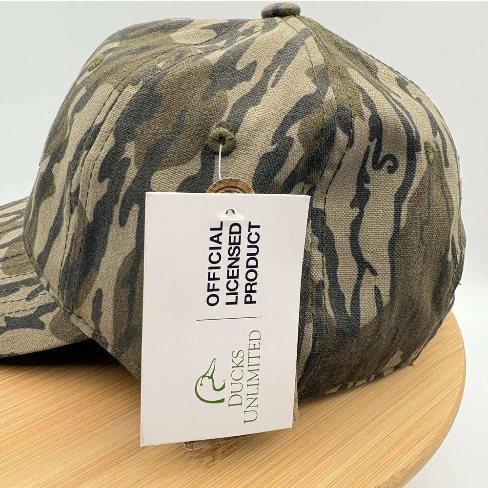 Ducks Unlimited Mossy Oak Bottomland Camo Hat Adjustable Hunting Cap NWT - Picture 2 of 10
